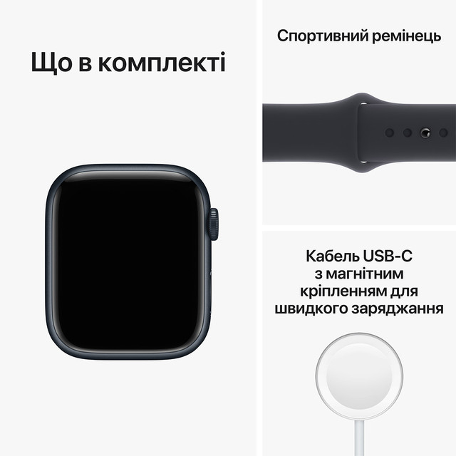Apple Watch Series 8 41mm GPS Midnight Aluminium Case Midnight Sp/B MNU83LL/A A2770 Global
